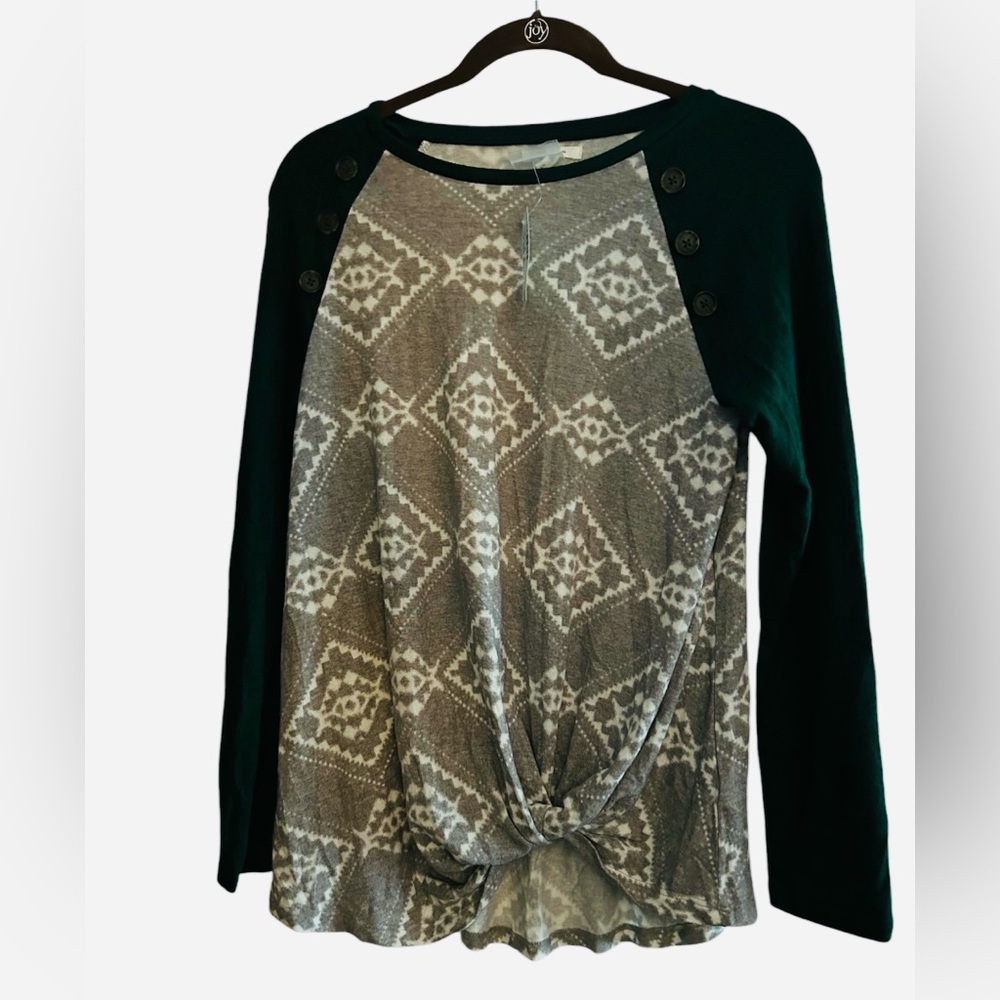 Green & Gray Top